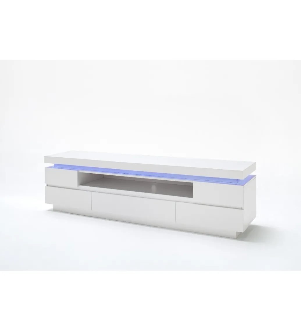 MCA Stolik pod TV OCEAN 175 cm biały z oświetleniem