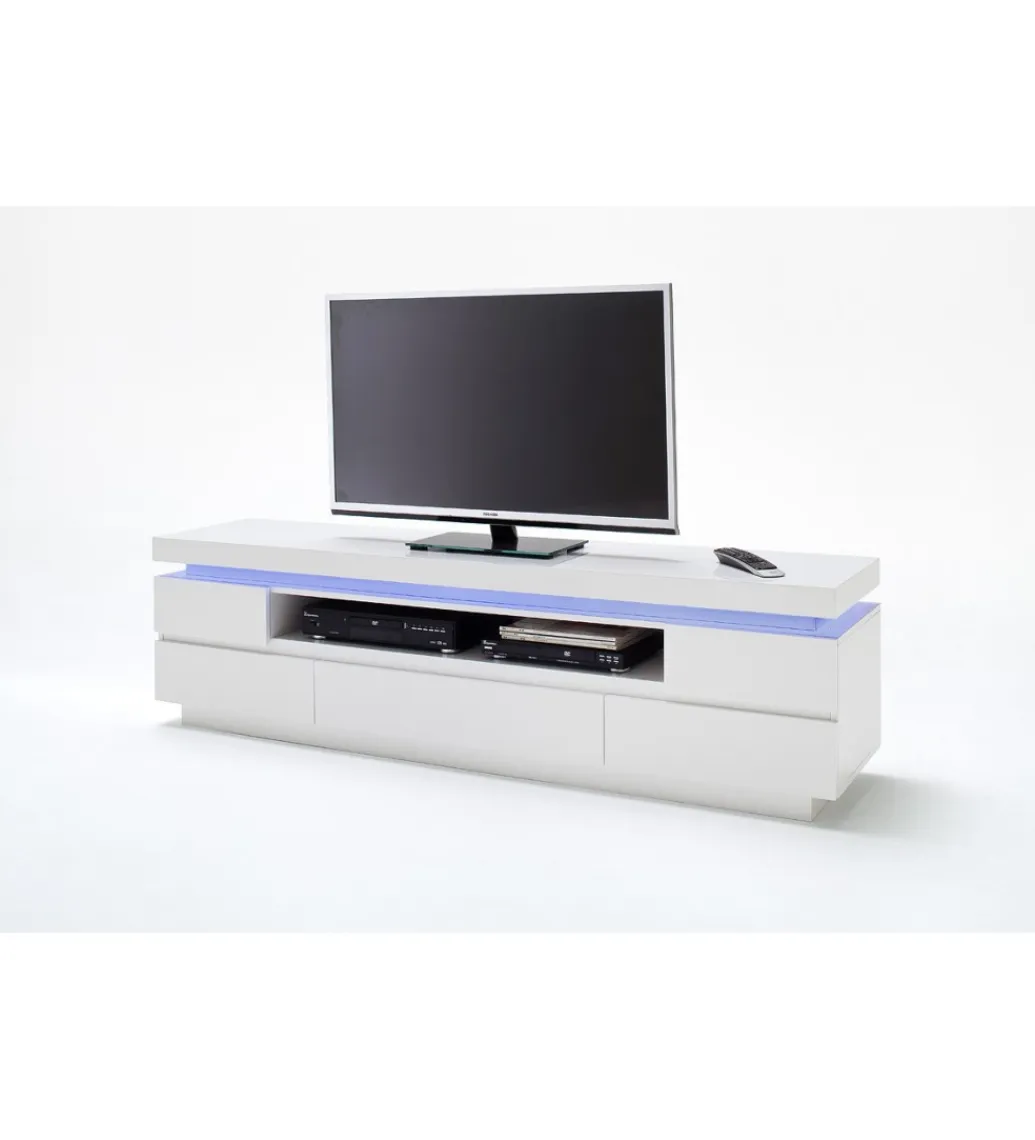 MCA Stolik pod TV OCEAN 175 cm biały z oświetleniem