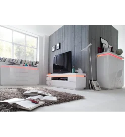 MCA Stolik pod TV OCEAN 175 cm biały z oświetleniem