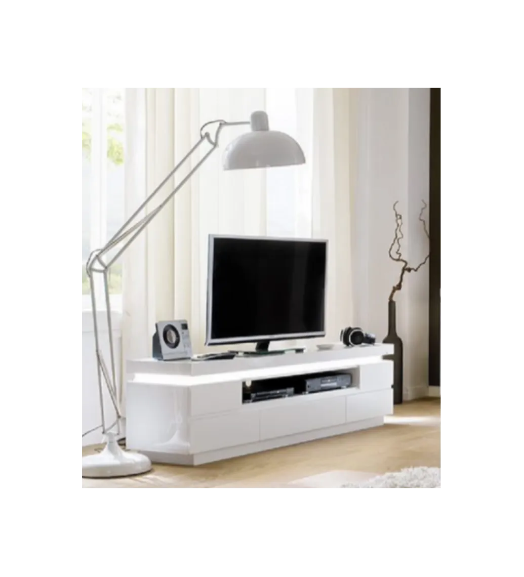 MCA Stolik pod TV OCEAN 175 cm biały z oświetleniem