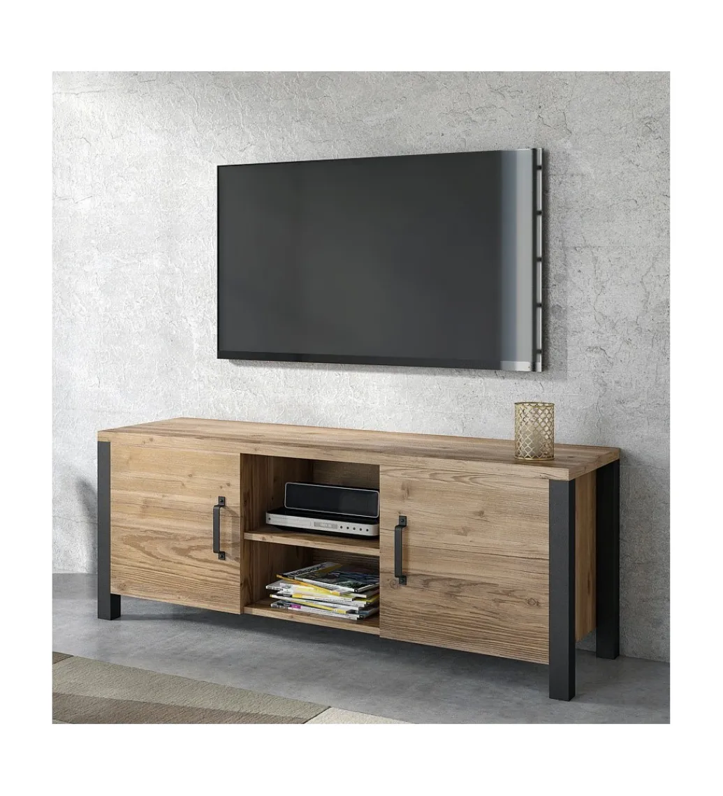 Helvetia Stolik pod Tv OLIN WM 147 cm w optyce świerku Appenzeller