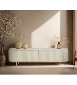 LF-Design Stolik pod TV PATOU 210 cm jasnobeżowy drewno mango