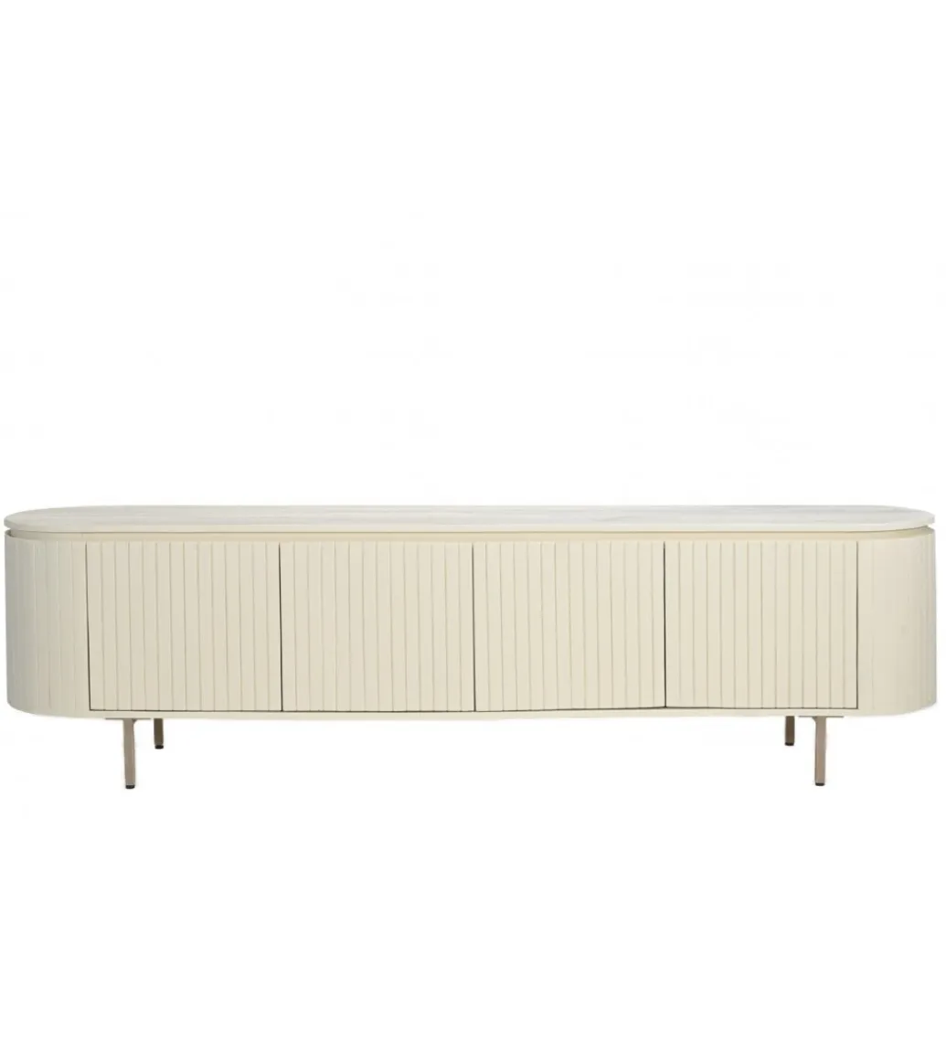 LF-Design Stolik pod TV PATOU 210 cm jasnobeżowy drewno mango