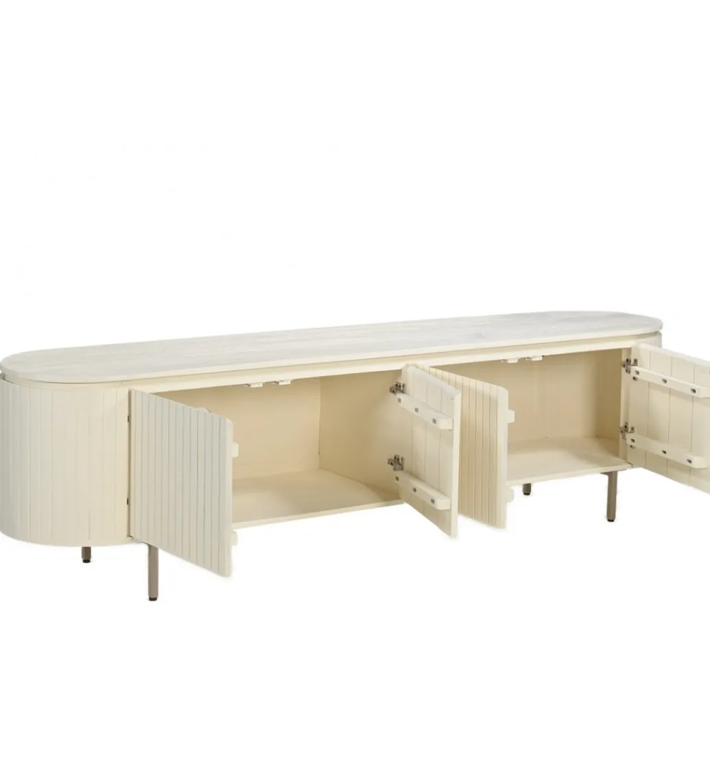 LF-Design Stolik pod TV PATOU 210 cm jasnobeżowy drewno mango