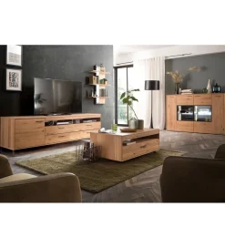 MCA Stolik pod TV PORTLAND 224 cm dębowy