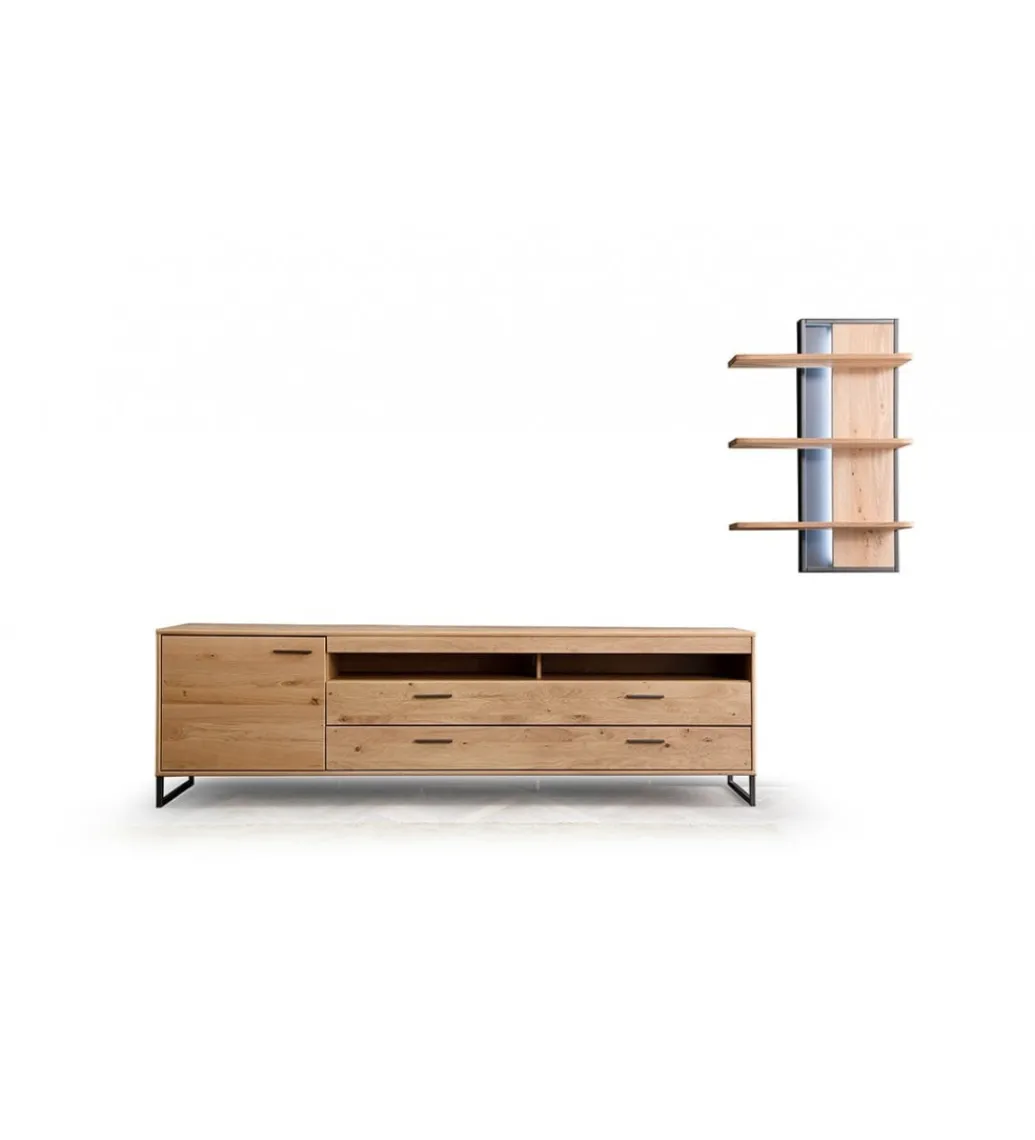 MCA Stolik pod TV PORTLAND 224 cm dębowy