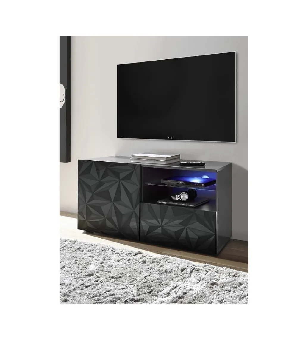 MCA Linia Włoska Stolik Pod TV PRISMA 122 Cm Antracytowy