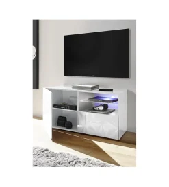 MCA Linia Włoska Stolik pod TV PRISMA 122 cm biały