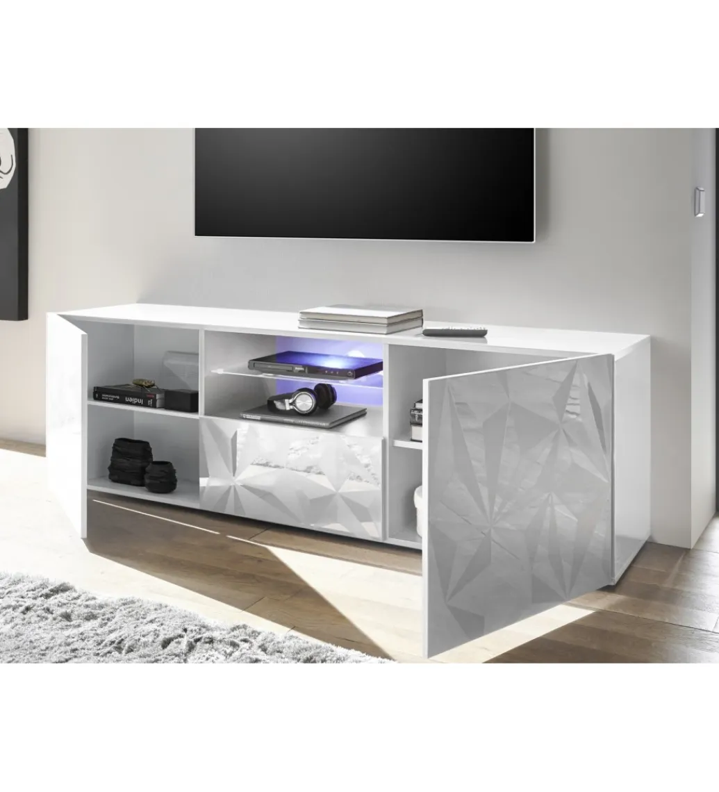 MCA Linia Włoska Stolik pod TV PRISMA 180 cm biały
