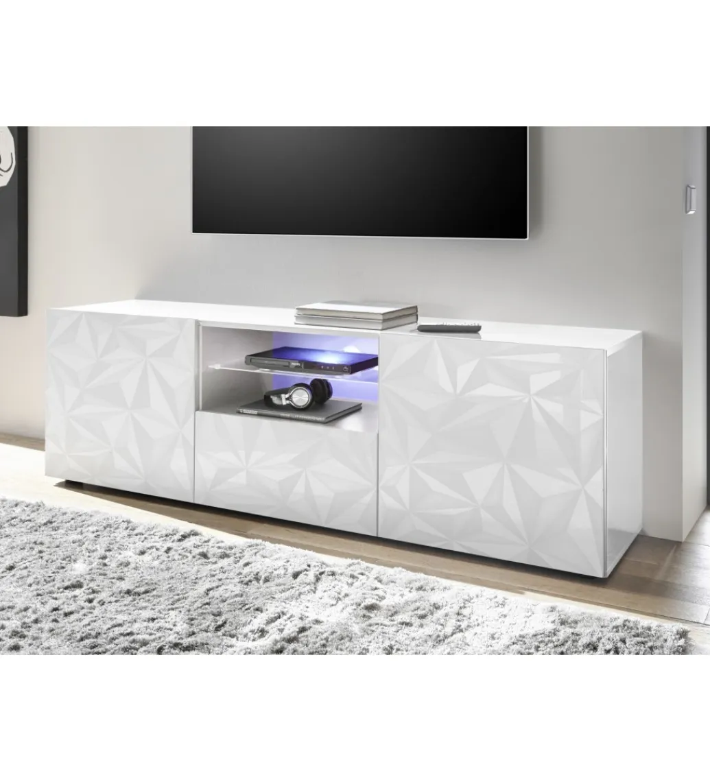 MCA Linia Włoska Stolik pod TV PRISMA 180 cm biały