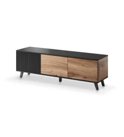 Halmar Stolik pod TV RANDOM 150 cm w kolorze dąb wotan z kolorem czarnym