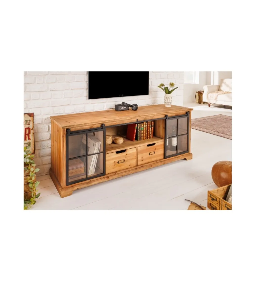 Invicta Interior Stolik pod TV RETAGIO 160 cm drewno jodła