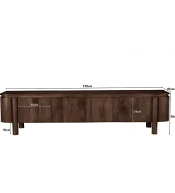 LF-Design Stolik pod TV SALANO 210 cm drewno mango brązowego
