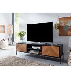 WOHNLING, GERMANY Stolik pod TV SALUZZO 163 cm w optyce dąb
