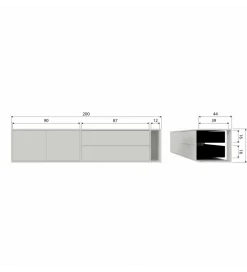 WOOOD Stolik pod TV SETTLE 200 cm drewno sosny dust