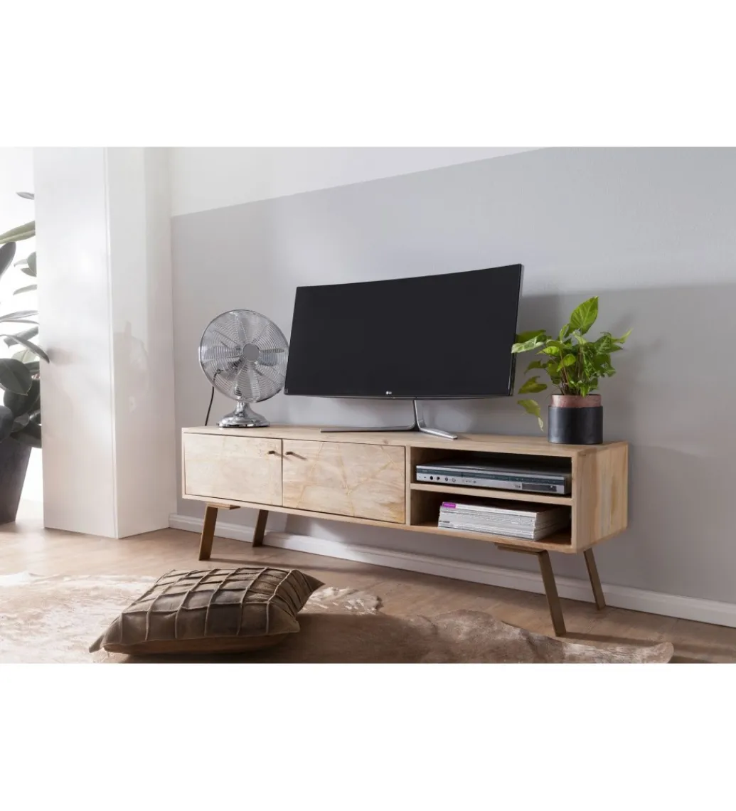 WOHNLING, GERMANY Stolik pod TV SIKAR 145 cm drewno mango