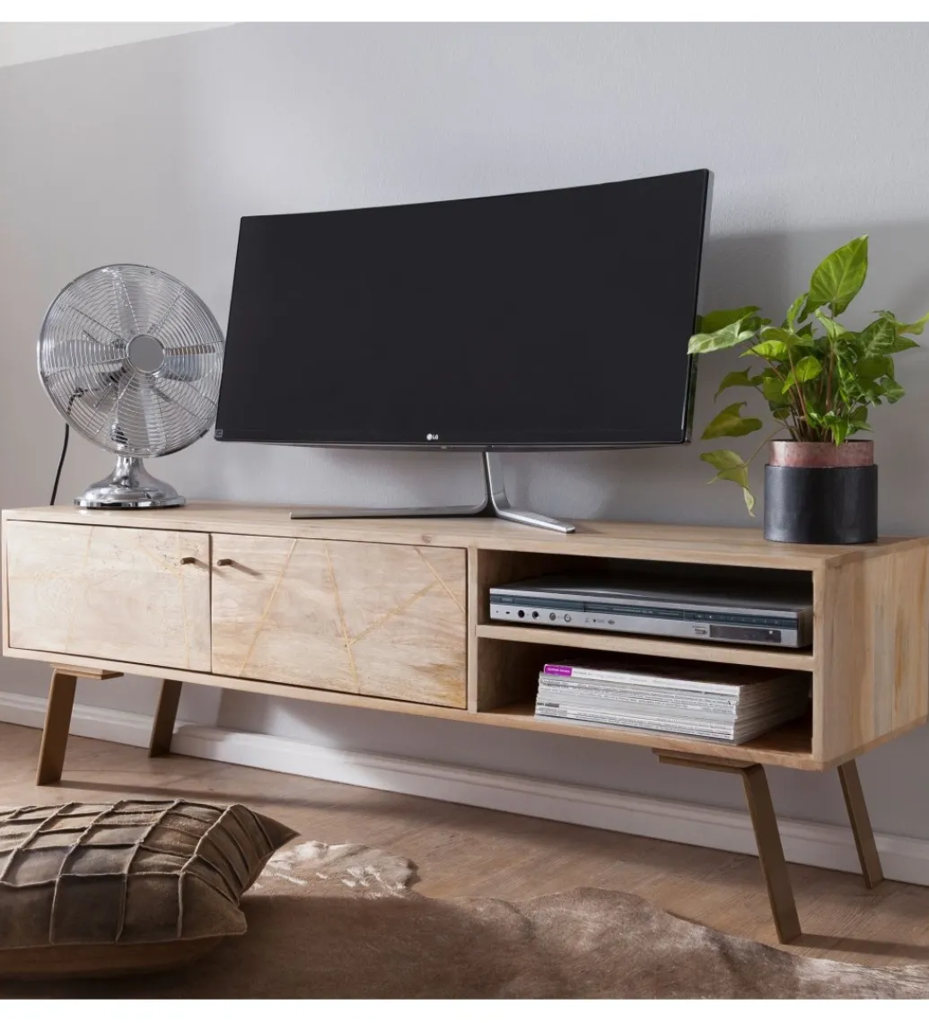 WOHNLING, GERMANY Stolik pod TV SIKAR 145 cm drewno mango
