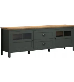 MCA Linia Włoska Stolik pod TV STANTON 184 cm w optyce dębu Evoke Ciemnozielony