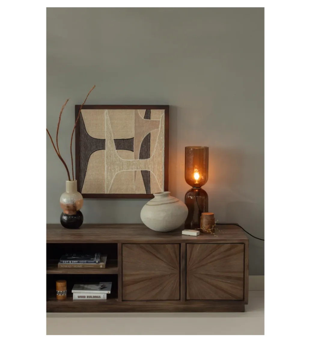WOOOD Stolik pod TV SUN 200 cm drewno teak brązowy