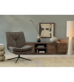 WOOOD Stolik pod TV SUN 200 cm drewno teak brązowy