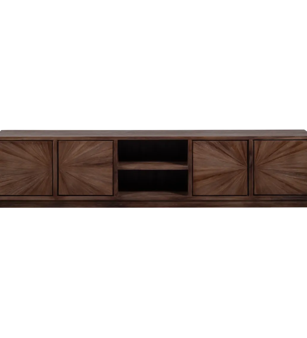 WOOOD Stolik pod TV SUN 200 cm drewno teak brązowy