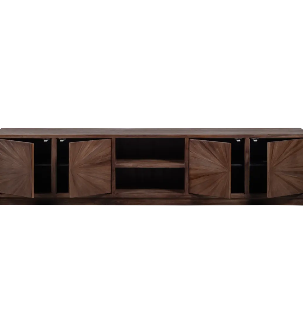 WOOOD Stolik pod TV SUN 200 cm drewno teak brązowy