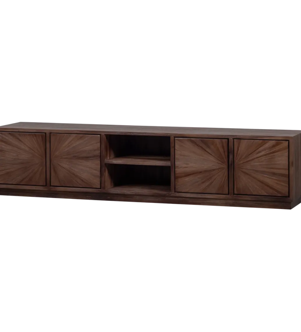 WOOOD Stolik pod TV SUN 200 cm drewno teak brązowy