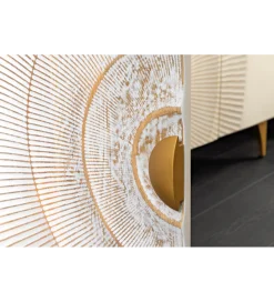 Invicta Interior Stolik pod TV SWEET GOLDEN SUNSET 180 cm drewno mango biała