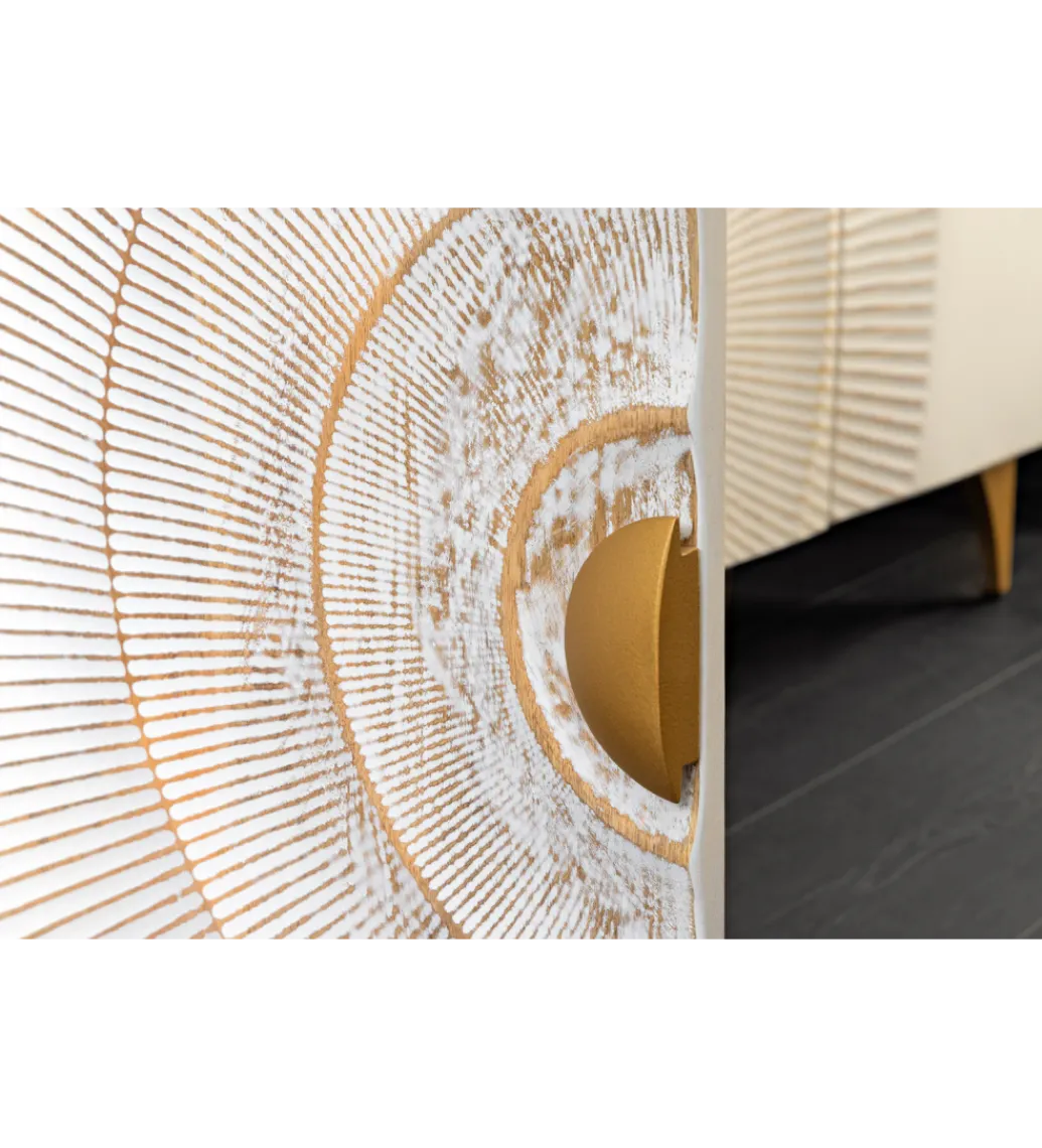 Invicta Interior Stolik pod TV SWEET GOLDEN SUNSET 180 cm drewno mango biała