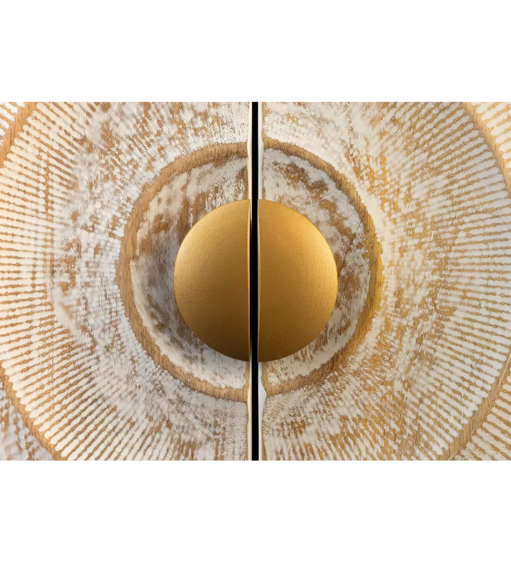 Invicta Interior Stolik pod TV SWEET GOLDEN SUNSET 180 cm drewno mango biała