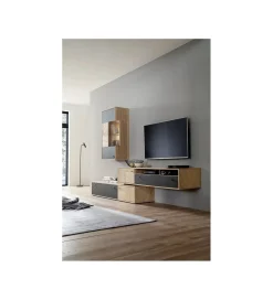 MCA Stolik pod TV VALENCIA 306 cm antracytowo naturalny