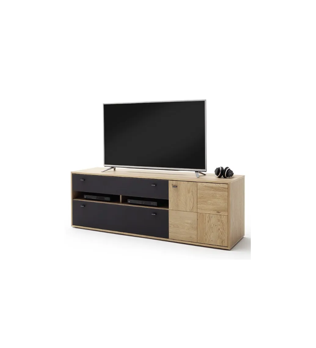 MCA Stolik pod TV VALENCIA 184 cm antracytowo naturalny
