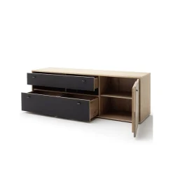 MCA Stolik pod TV VALENCIA 184 cm antracytowo naturalny