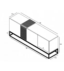 Polski Design ML Stolik pod TV VANTA 160 cm antracytowy matowy