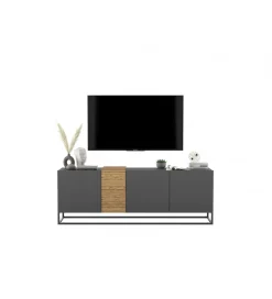 Polski Design ML Stolik pod TV VANTA 160 cm antracytowy matowy