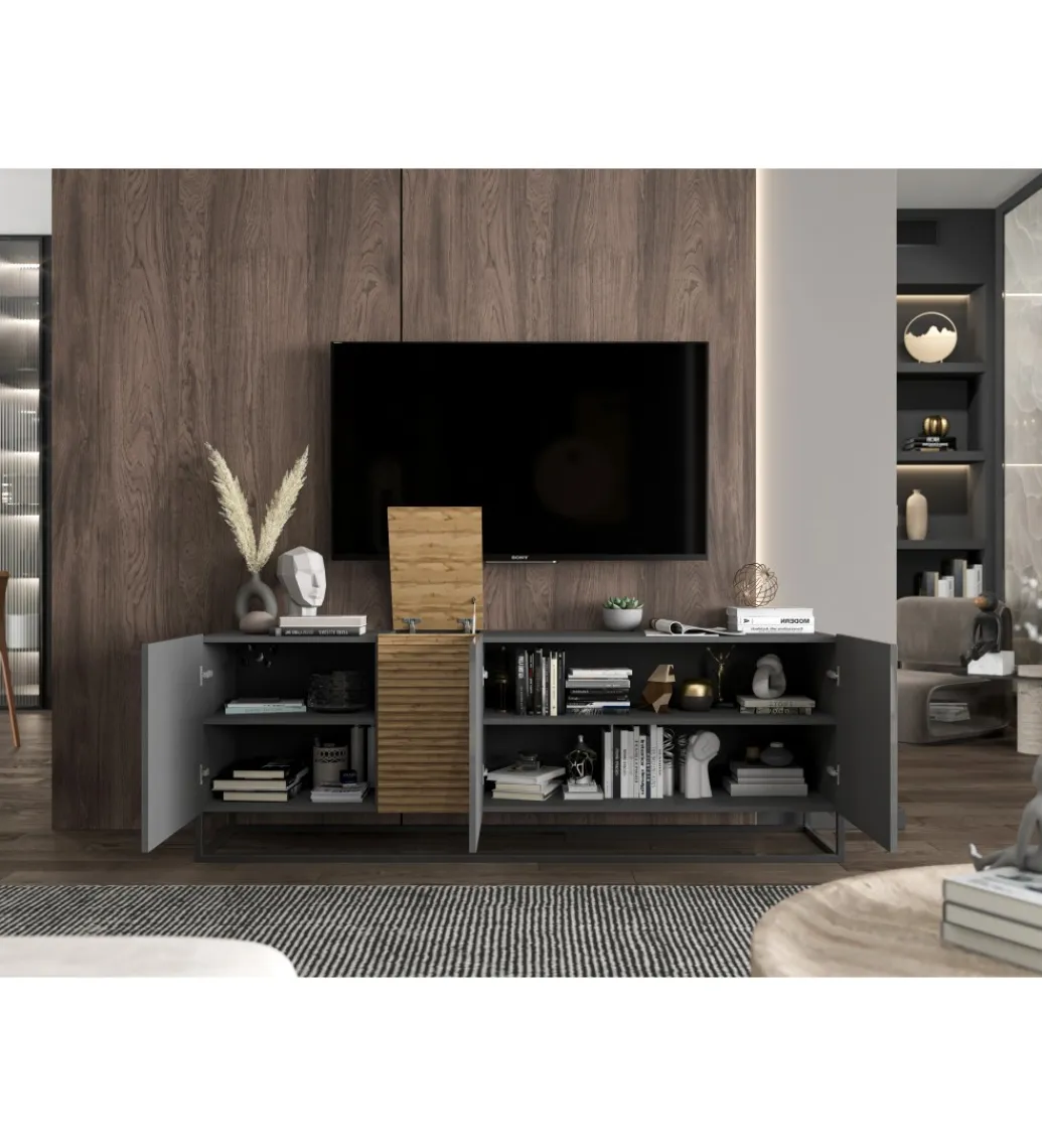 Polski Design ML Stolik pod TV VANTA 160 cm antracytowy