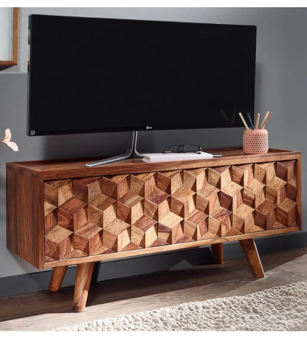 WOHNLING, GERMANY Stolik pod TV VENLO 92 cm drewno sheesham