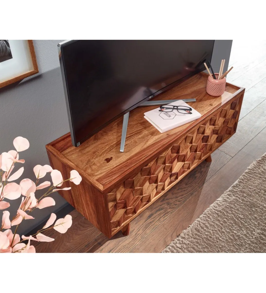 WOHNLING, GERMANY Stolik pod TV VENLO 92 cm drewno sheesham