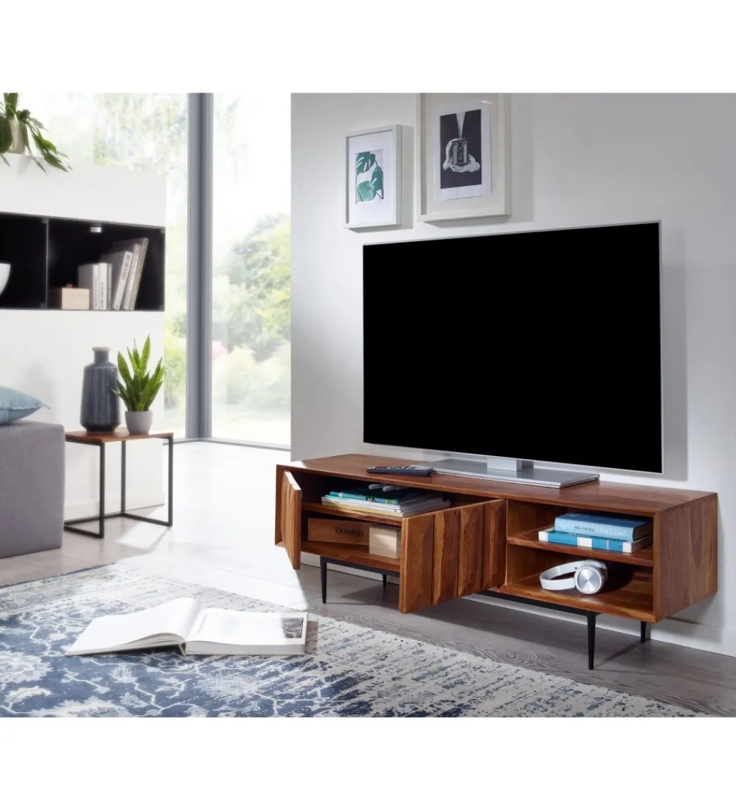 WOHNLING, GERMANY Stolik pod TV VERRES 123 cm drewno sheesham