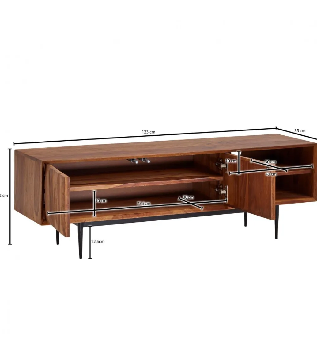 WOHNLING, GERMANY Stolik pod TV VERRES 123 cm drewno sheesham