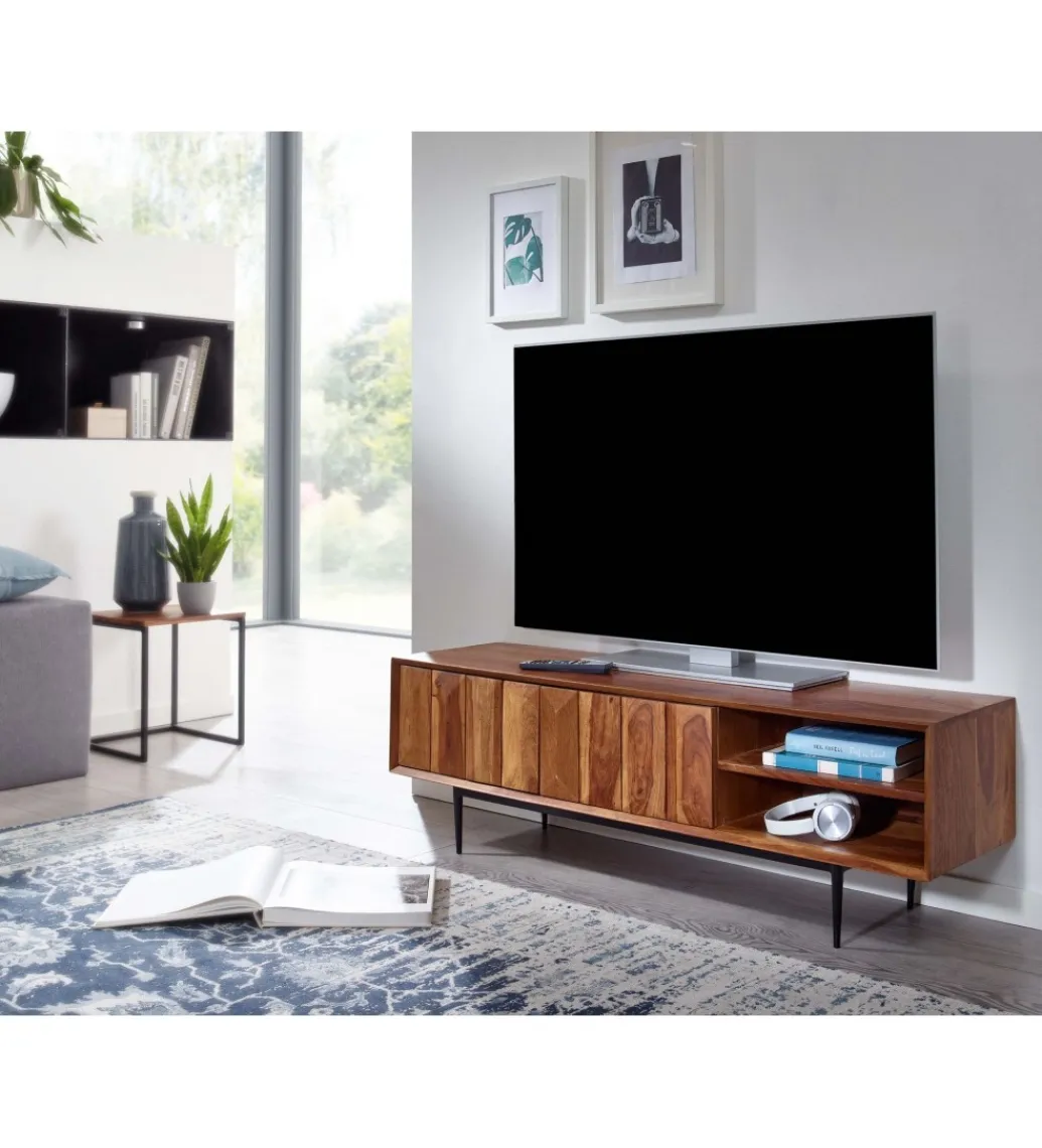 WOHNLING, GERMANY Stolik pod TV VERRES 123 cm drewno sheesham
