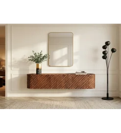 Invicta Interior Stolik pod TV wiszący ADLON 160 cm drewno mango wzór 3D
