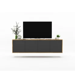 Polski Design ML Stolik pod Tv wiszący Apollo B 150 cm antracytowy