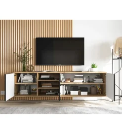 Polski Design ML Stolik Pod Tv wiszący Apollo 150 Cm Czarny