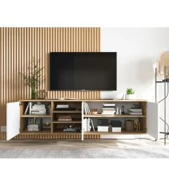 Polski Design ML Stolik Pod Tv wiszący Apollo 150 Cm Biały