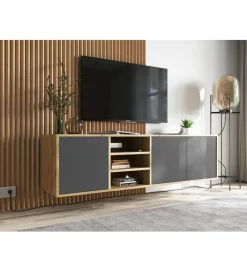 Polski Design ML Stolik Pod Tv wiszący Apollo 150 Cm antracytowy