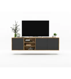Polski Design ML Stolik Pod Tv wiszący Apollo 150 Cm antracytowy