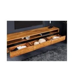 Invicta Interior Stolik pod TV wiszący ARKTYKA Mammut 160 cm drewno akacja honey OUTLET