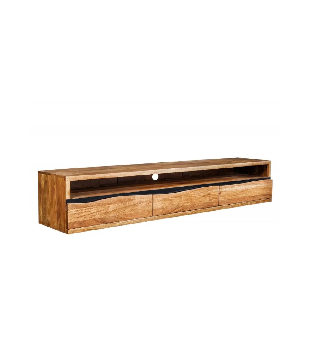 Invicta Interior Stolik pod TV wiszący ARKTYKA Mammut 160 cm drewno akacja honey OUTLET