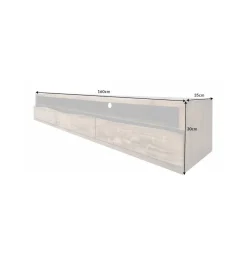 Invicta Interior Stolik pod TV wiszący ARKTYKA Mammut 160 cm drewno akacja honey OUTLET